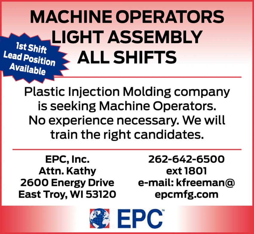 Machine Operators, Light Assembly