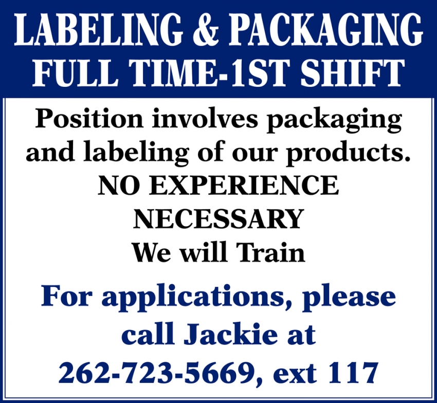 Labeling & Packaging 