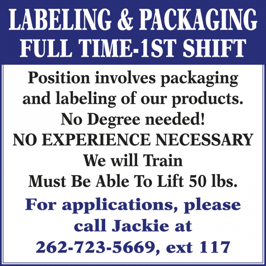 Labeling & Packaging