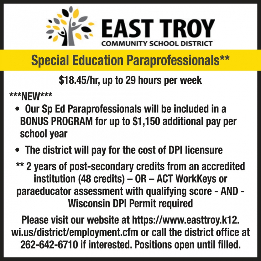 Special Education Paraprofessionals