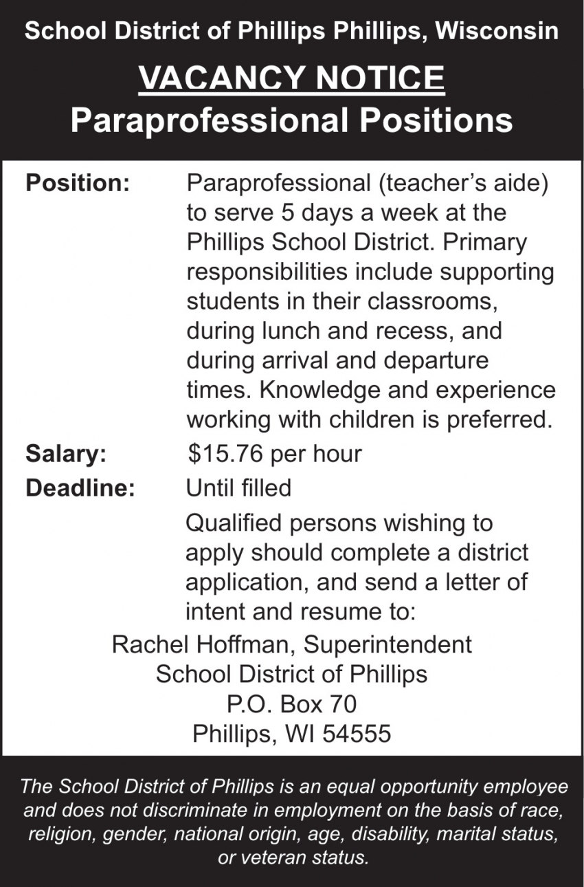 School District of Phillips 