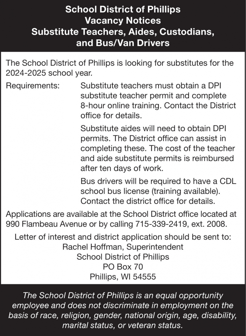 School District of Phillips 