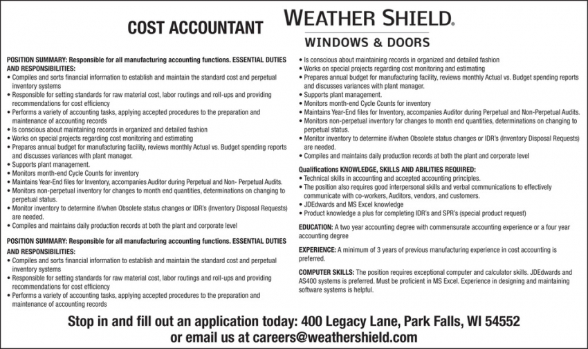 Weather Shield Windows & Doors - Park Falls