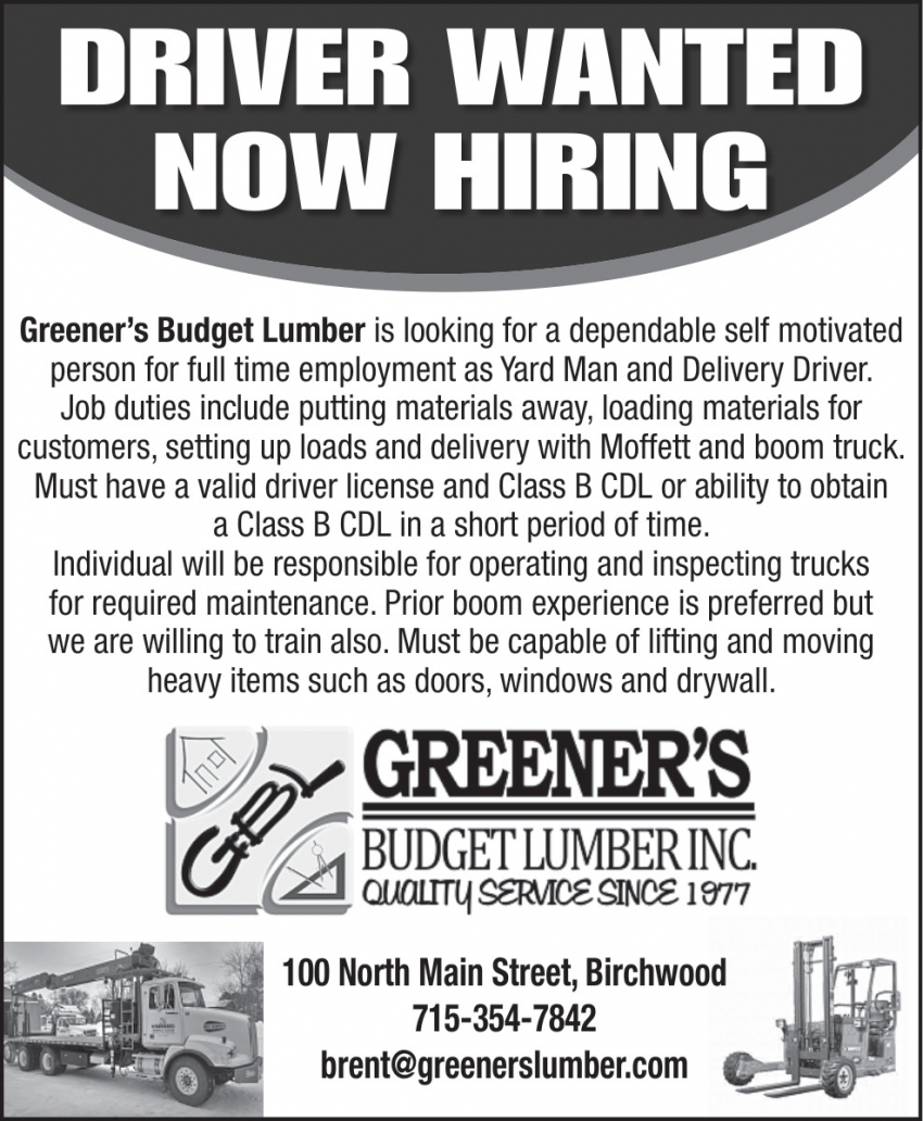 Greener's Budget Lumber, Inc