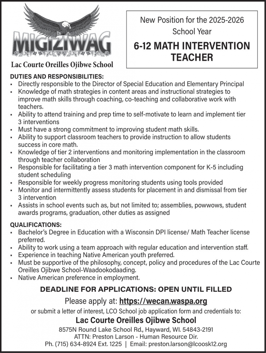 Lac Courte Oreilles Ojibwe School