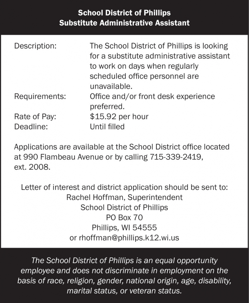 School District of Phillips 