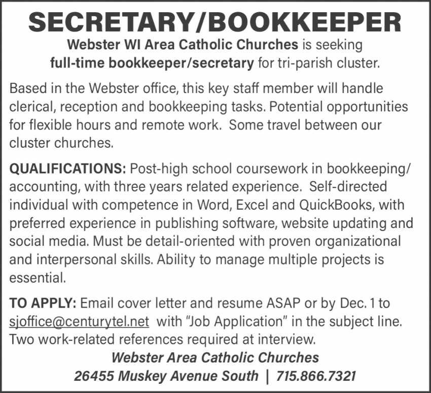 Webster WI Area Catholic Churches