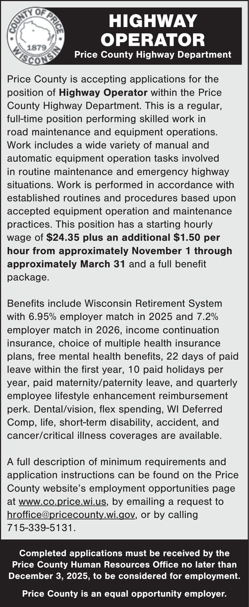 Price County Highway Department