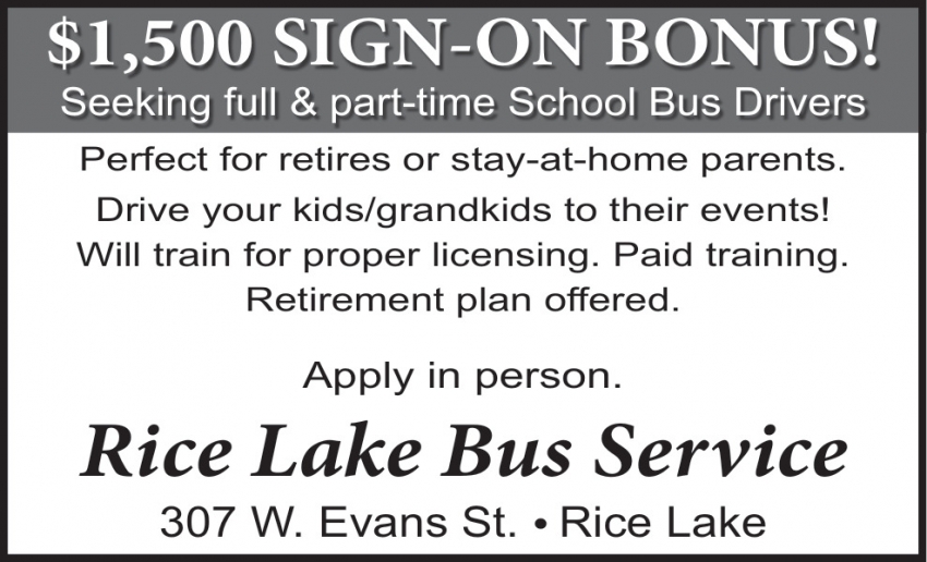Rice Lake Bus Service