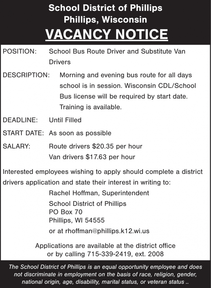 School District of Phillips 