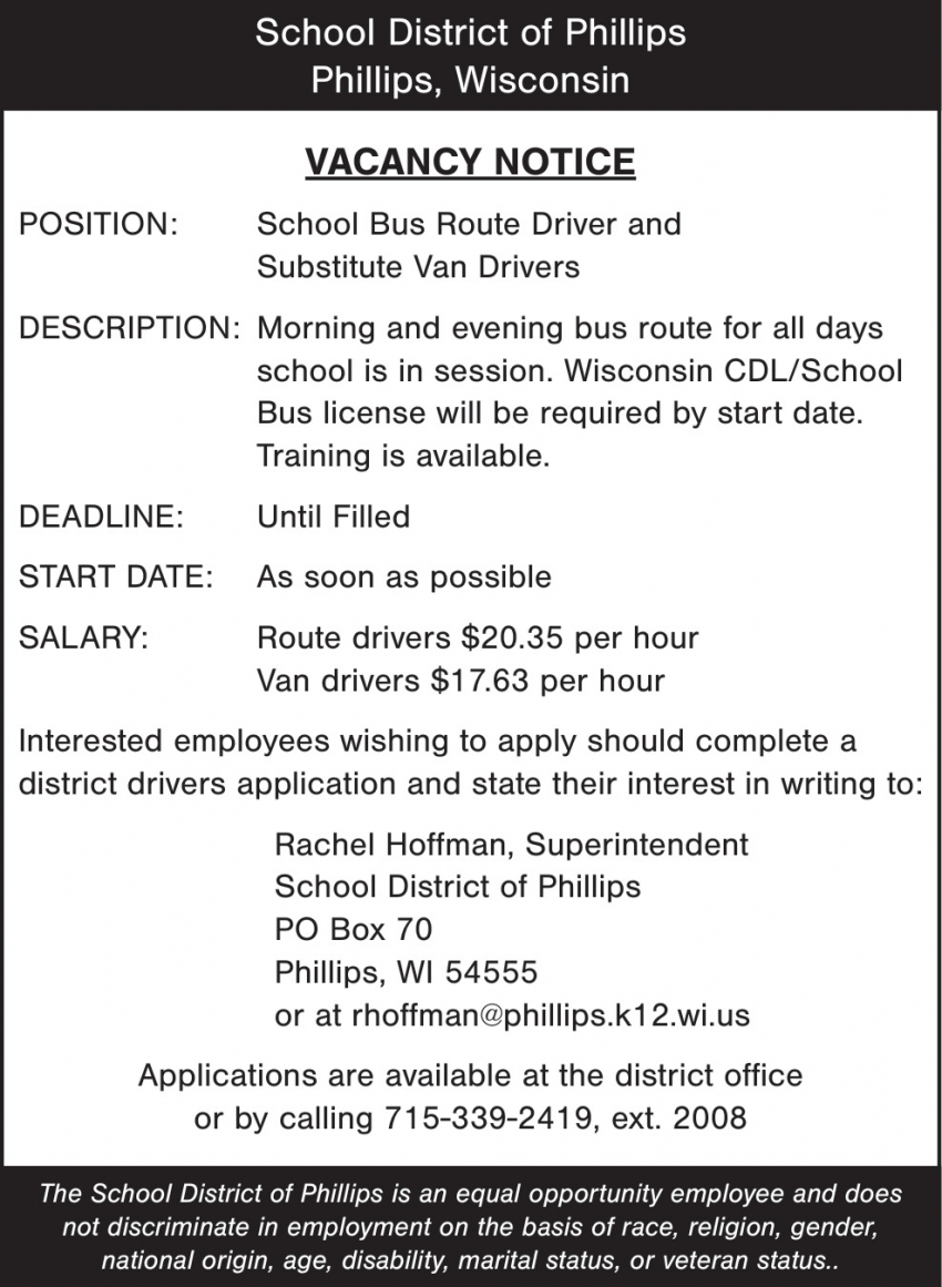 School District of Phillips 