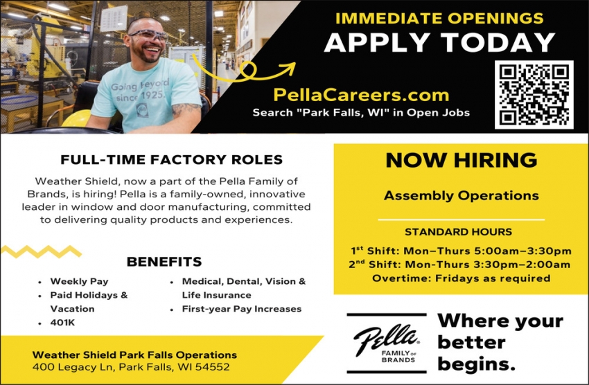 Pella - Weather Shield Parks Falls Operations