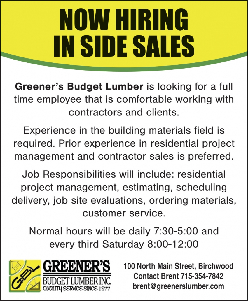 Greener's Budget Lumber, Inc