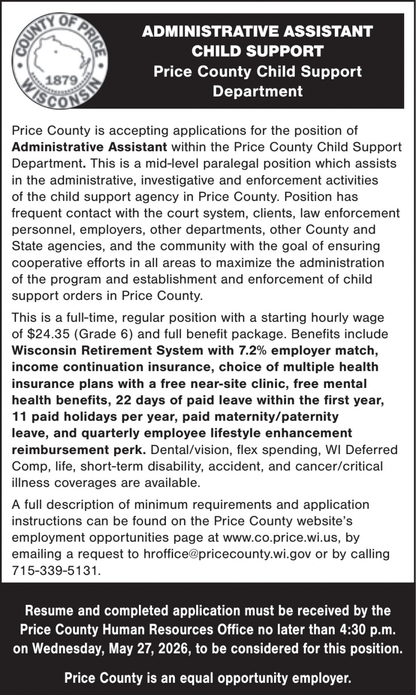 Price County Child Support Department