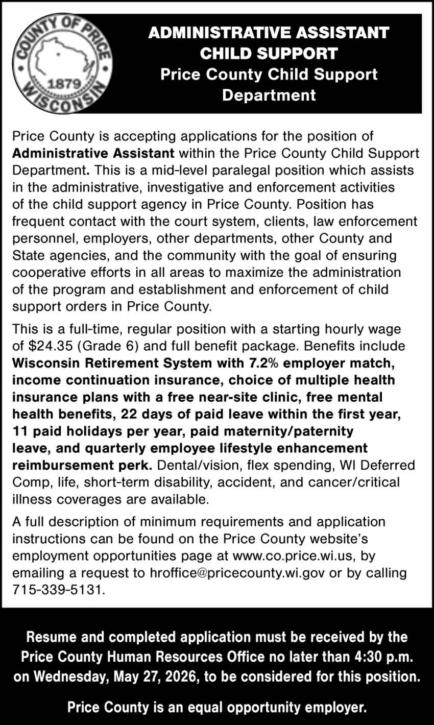 Price County Child Support Department