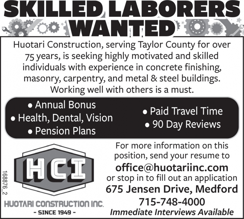 HCI - Huotari Construction Inc