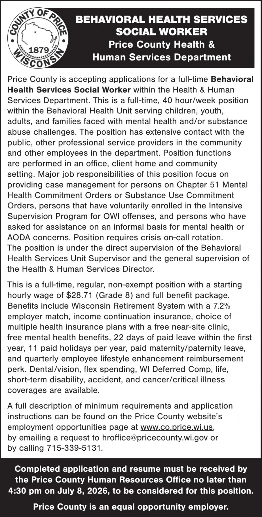 Ashland County Health & Human Services Department