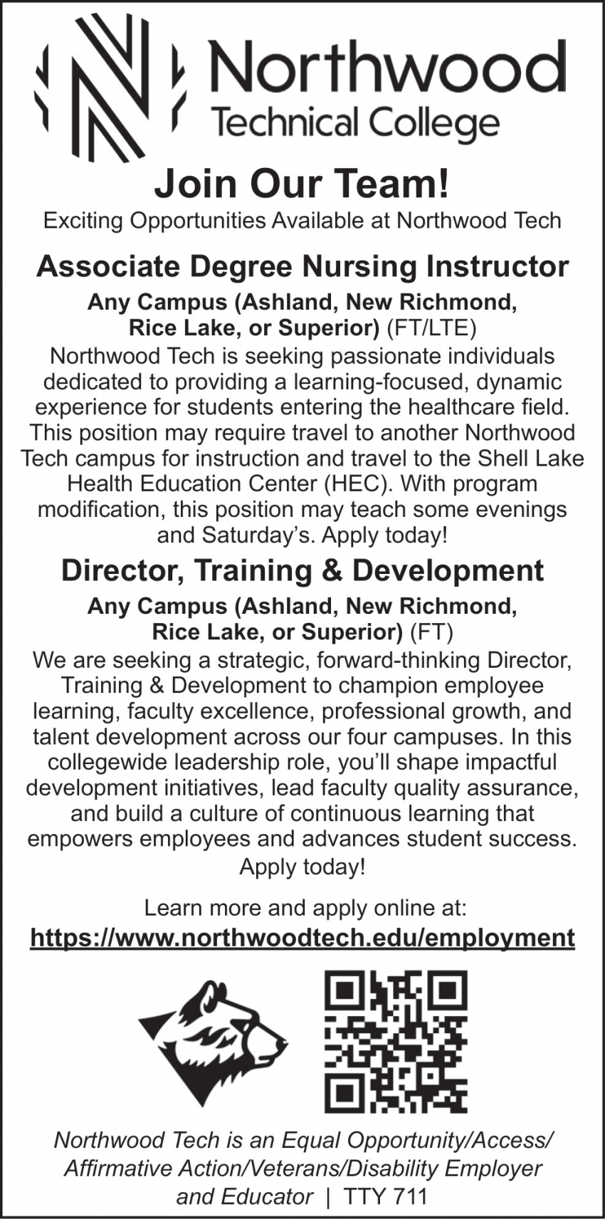 Northwood Technical College - Rice Lake Campus