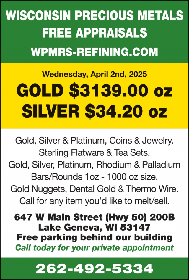 Gold & Silver Coins, Wisconsin Precious Metals Refinishing Services, Lake Geneva, WI