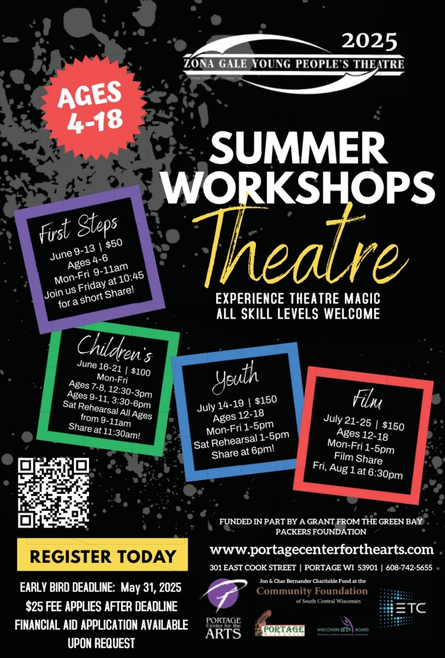 Summer Workshops Theatre, Portage Center for Arts, Portage, WI