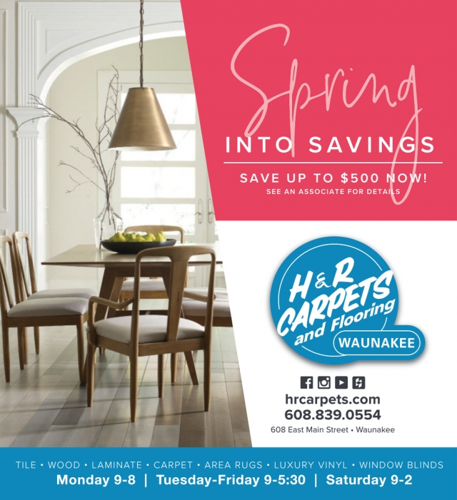 Spring Into Savings, H&R Carpets Inc, Waunakee, WI