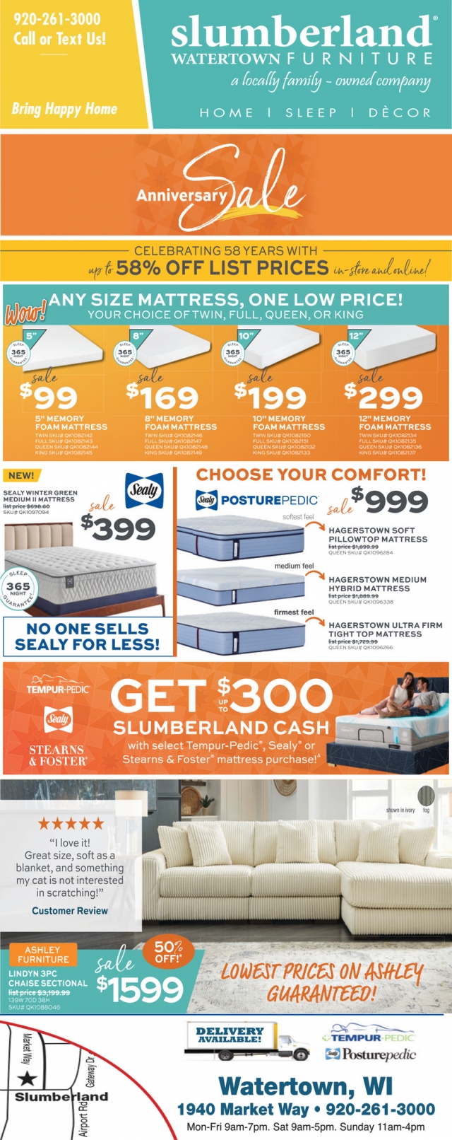 Anniversary Sale, Slumberland Furniture - Watertown, Watertown, WI