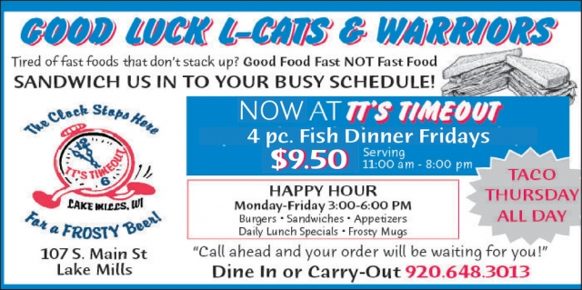 Happy Hour, TT'S Time Out, Lake Mills, WI