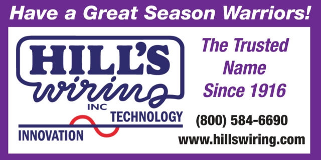 Have a Great Season Warriors!, Hill's Wiring, Inc., Baraboo, WI
