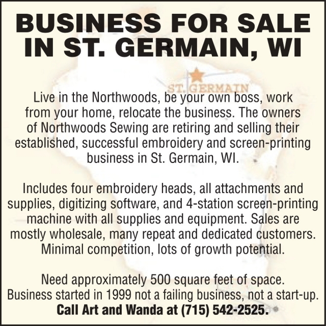 Business for Sale, 715-542-2525
