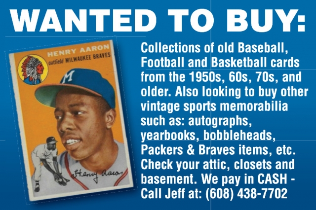 Wanted to Buy Collections of Old Baseball, 608-438-7702