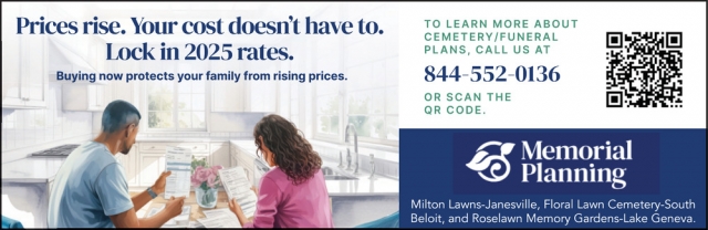 Prices Rise. Your Cost Doesn't Have To., Memorial Planning