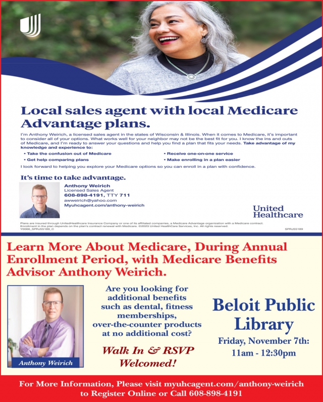 Local Sales Agent with Local Medicare Advantage Plans, United Healthcare - Anthony Weirich, WI