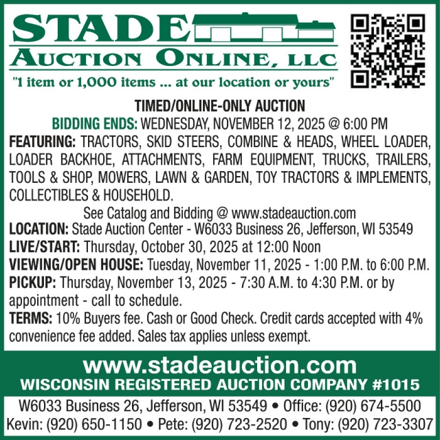 September Consignment Auction, Stade Auction Online, LLC