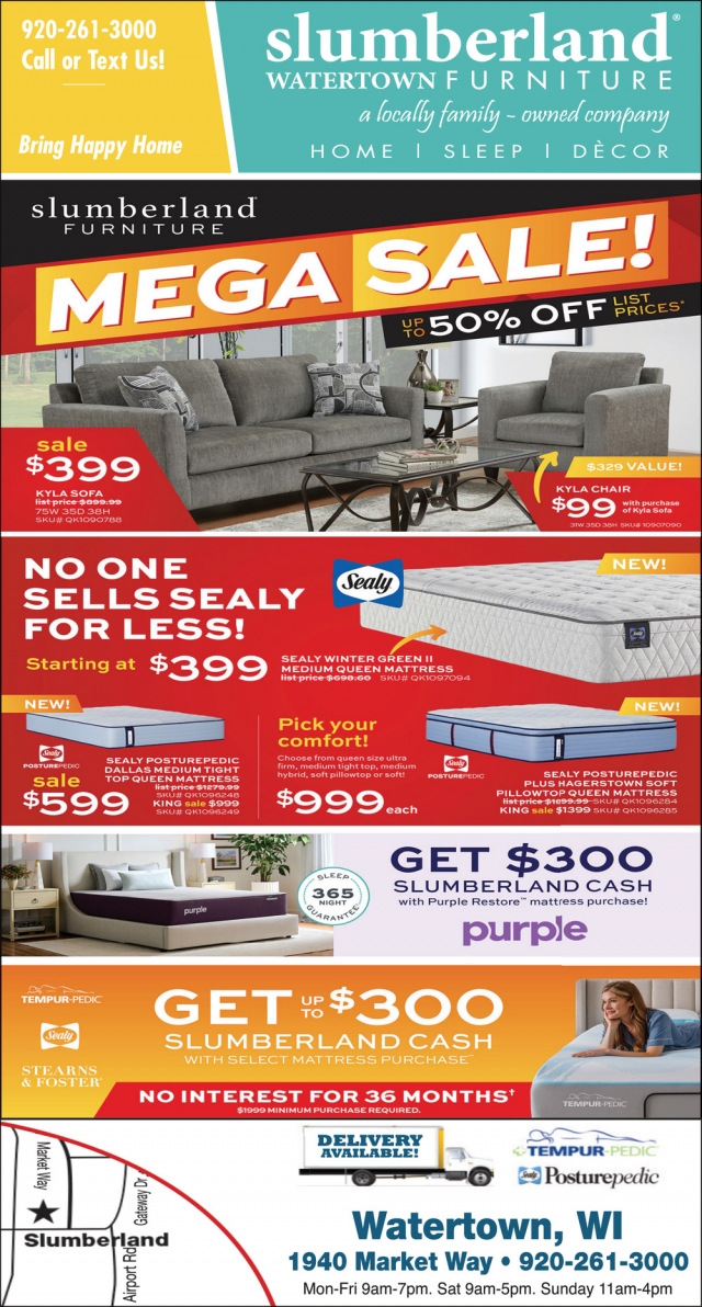 Mega Sale!, Slumberland Furniture - Watertown, Watertown, WI