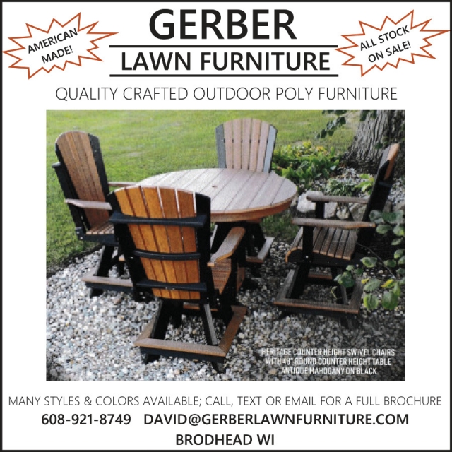 Quality Crafted Outdoor Poly Furniture, Gerber Lawn Furniture