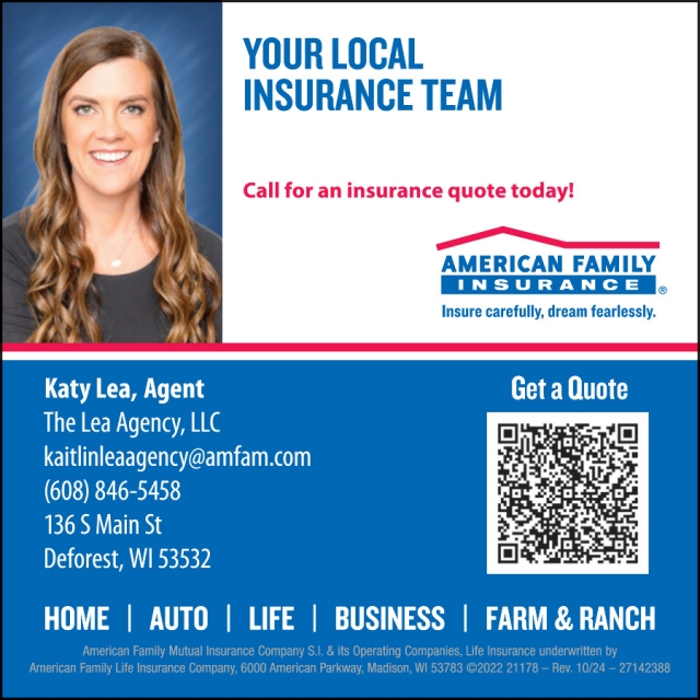 Your Local Insurance Team, American Family Ins - Kaitlin Lea Agency, Deforest, WI