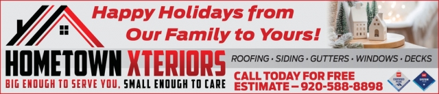 Happy Holidays, Hometown Xteriors, Jefferson, WI