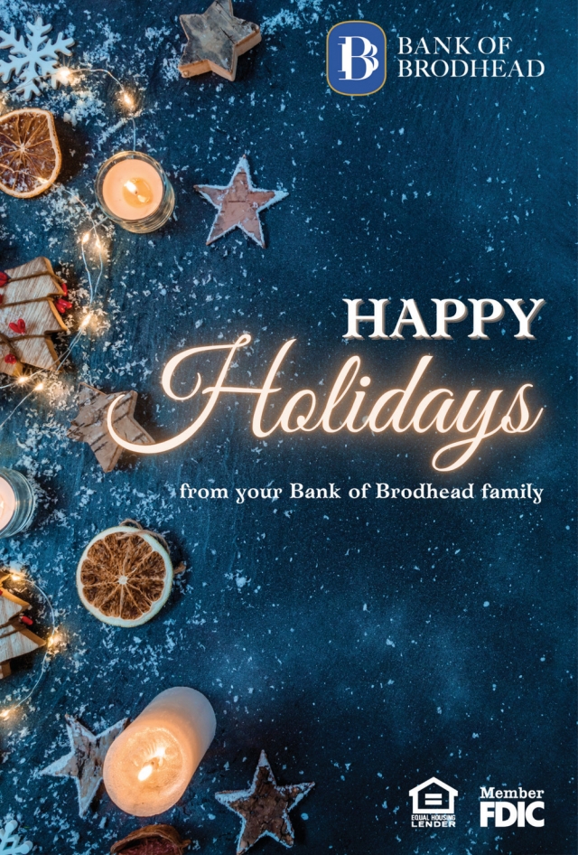 Happy Holidays, Bank Of Brodhead, Brodhead, WI