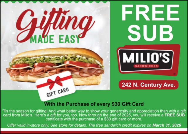 Gitting Made Easy, Milios Sandwiches - Waunakee, Waunakee, WI