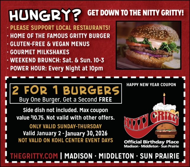 Hungry? Get Down to The Nitty Gritty!, Nitty Gritty, Madison, WI