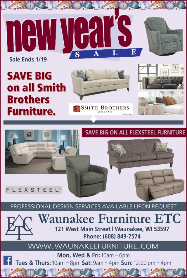 New Year's Sale, Waunakee Furniture ETC