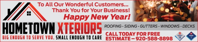 Happy New Year!, Hometown Xteriors, Jefferson, WI