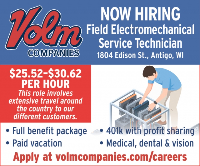 Now Hiring, Volm Companies, Inc. - Antigo, Antigo, WI