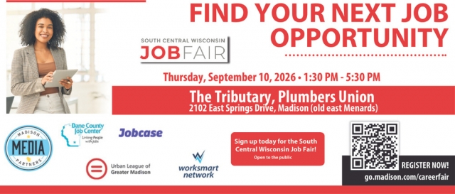 Find Your Next Job Opportunity, South Central Wisconsin Job Fair (September 10, 2026), Madison, WI