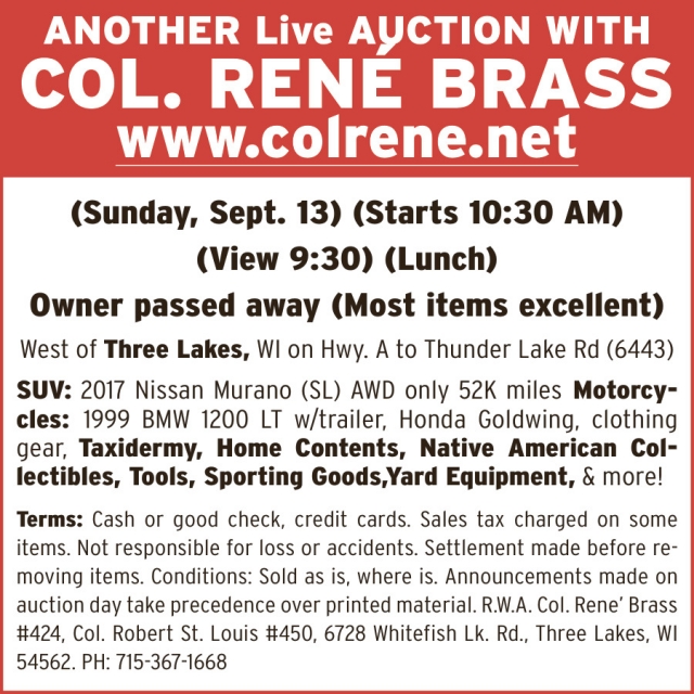 Another Live Auction, Col. Rene' Brass