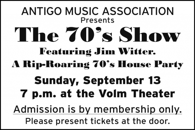 The 70's Show, Antigo Music Association - The 70's Show (September 13, 2026)