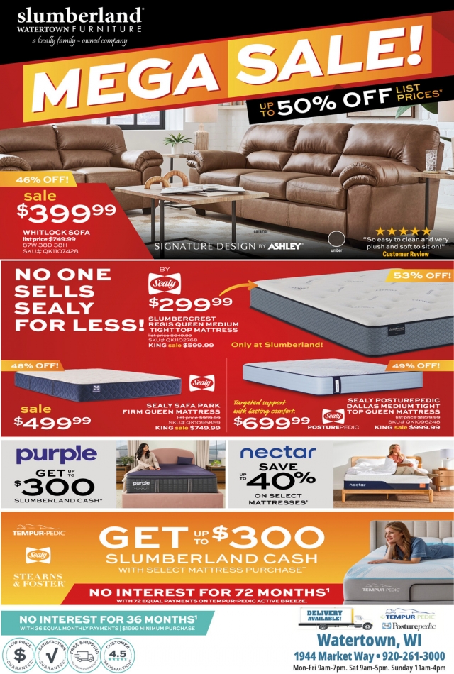 Mega Sale!, Slumberland Furniture - Watertown, Watertown, WI