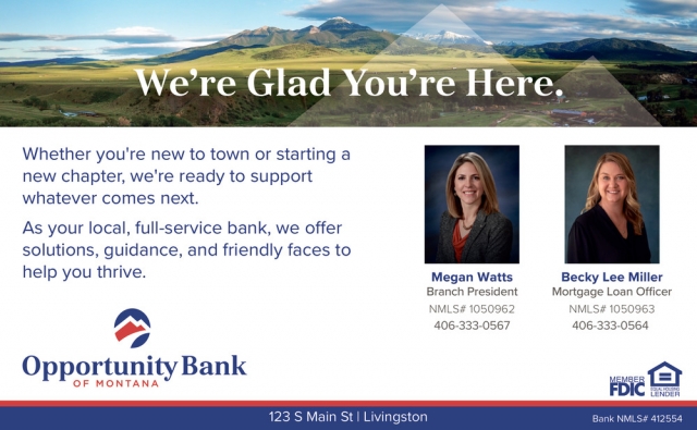We're Glad You're Here, Megan Watts / Becky Lee Miller - Opportunity Bank