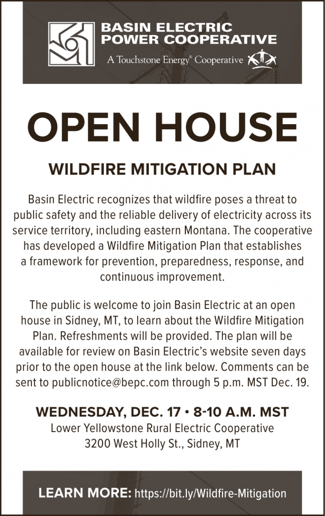 Open House, Basin Electric Power Cooperative Open House (December 17, 2025)
