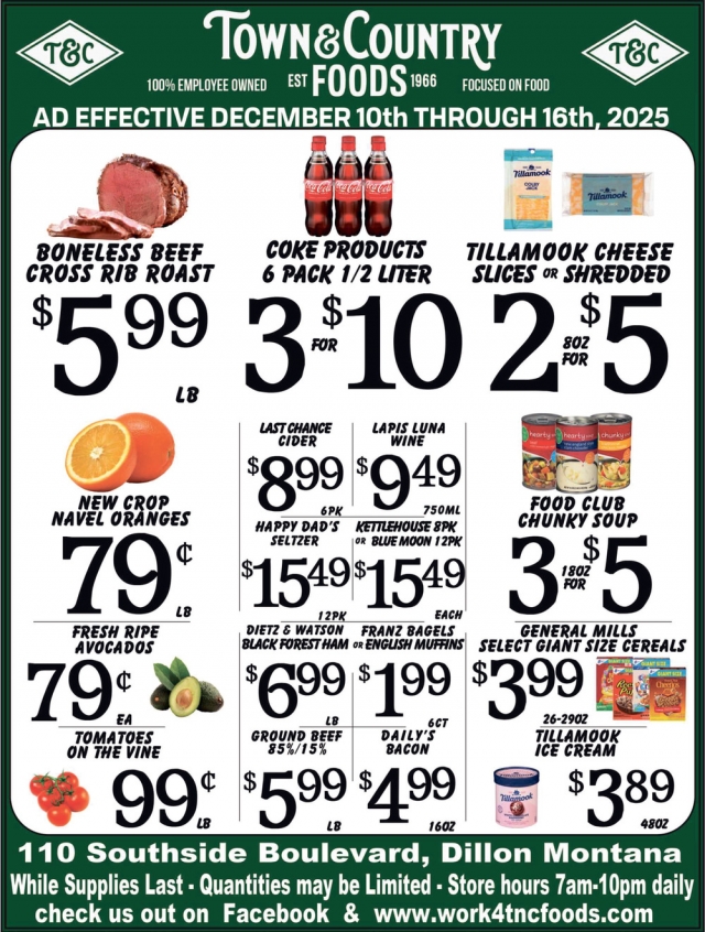 Happy Holidays, Town & Country Foods - Dillon, Dillon, MT